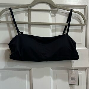 Andie Swim Black Womens Bikini Top Size Medium Newport Square Neck Strap